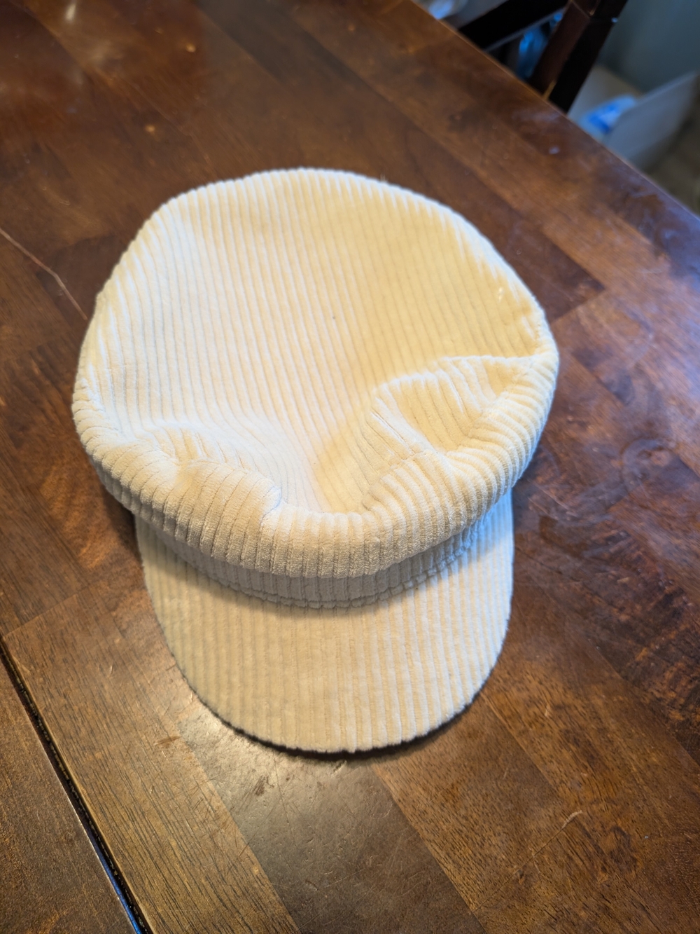 Free People Cream Corduroy Newsboy Cap